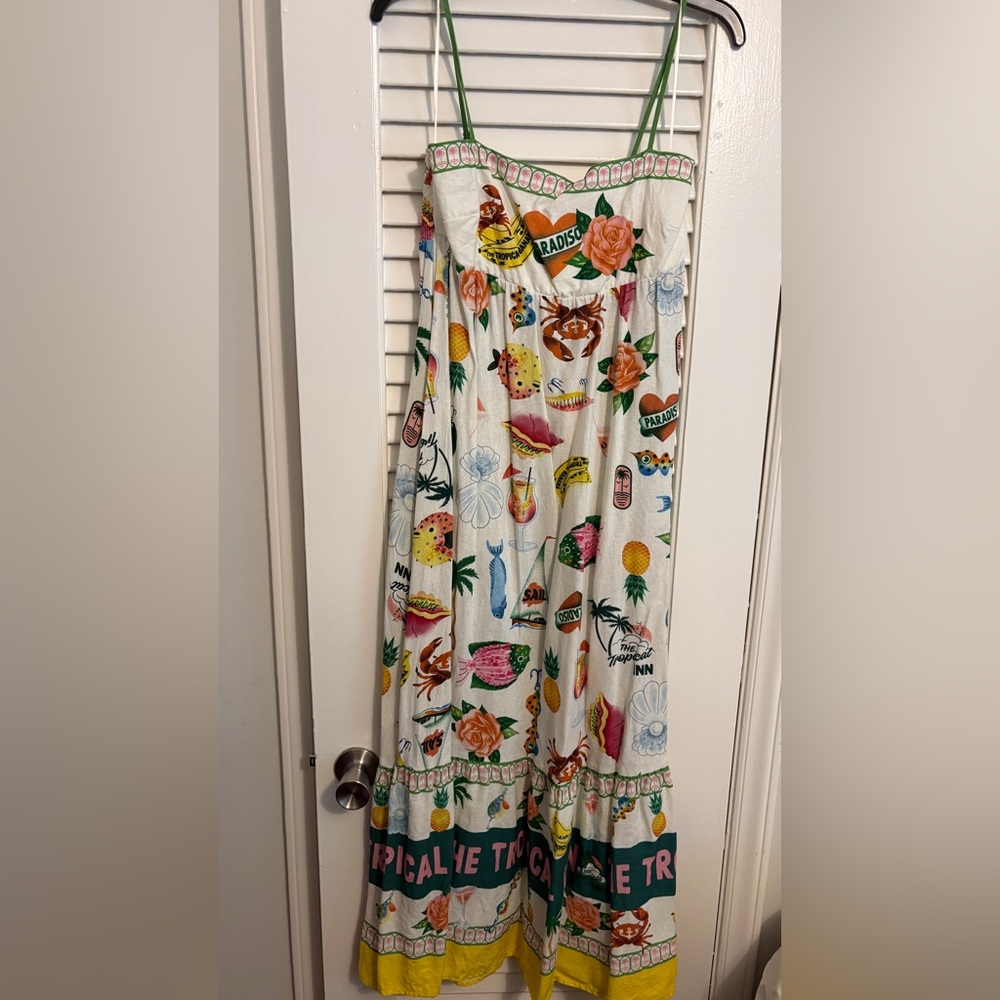 Tropical Print Maxi Dress